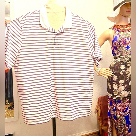 white collared striped T-shirt size 3XL - Picture 2 of 12